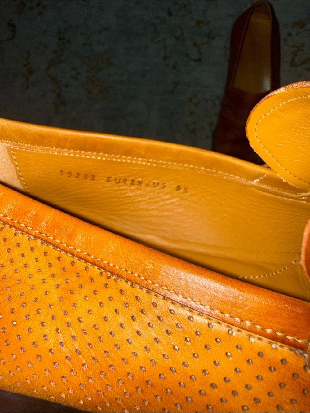 Men's Tan Leather Slip-On Loafers 9 1/2 9.5 Magnanni